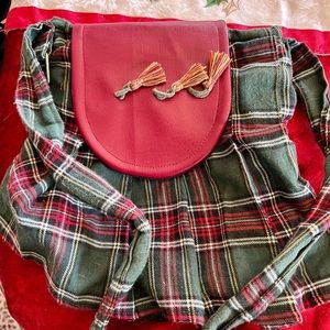 Adorable handmade purse meant to look like a kilt.